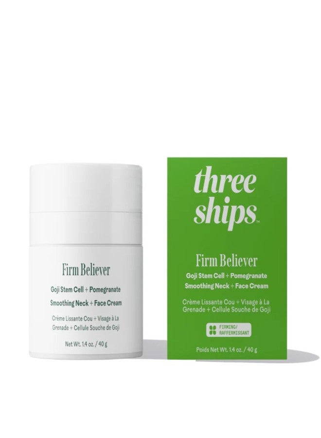 Three Ships - Firm Believer Goji Stem Cell + Pomegranate Smoothing Neck + Face Cream | Moisturize, Smooth, Tone Skin | Cruelty-Free, Vegan, Paraben-Free, Sensitive Skin Safe (1.4 oz | 40 g) - Image 1